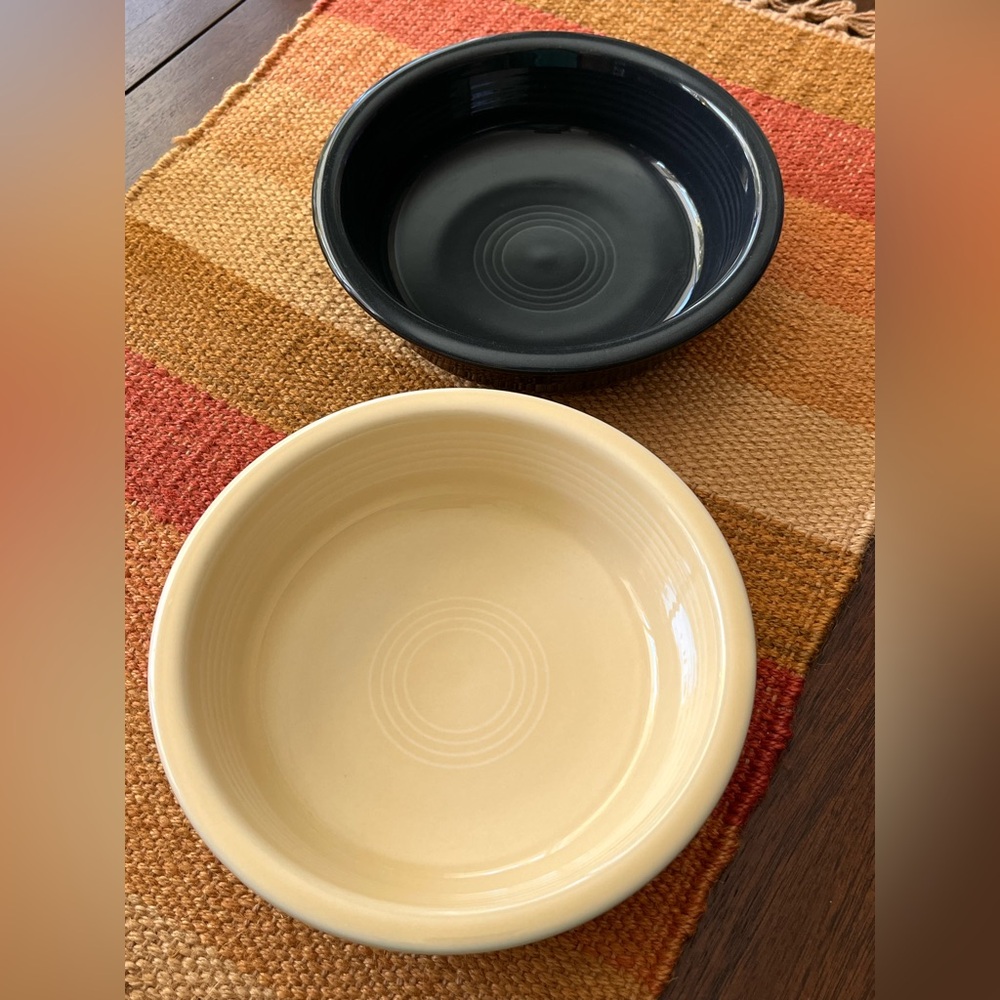 Set of Black and Cream Fiestaware Bowls